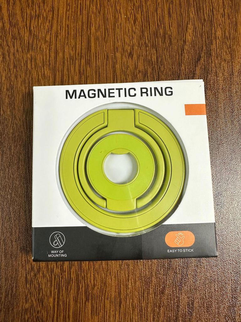 Magnetic Magsafe Phone Holder: Double Ring Stand with Strong Grip for Desktop & Finger Use