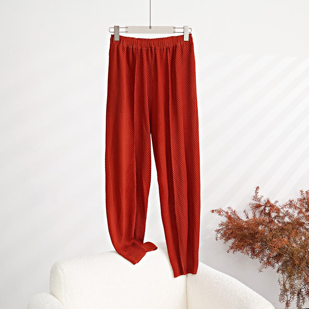 

Женские плиссированные брюки гарем с рисунком рыбьей чешуи для весны/лета - Утягивающие, Непрозрачные, Универсальные, Длина до щиколотки One Size