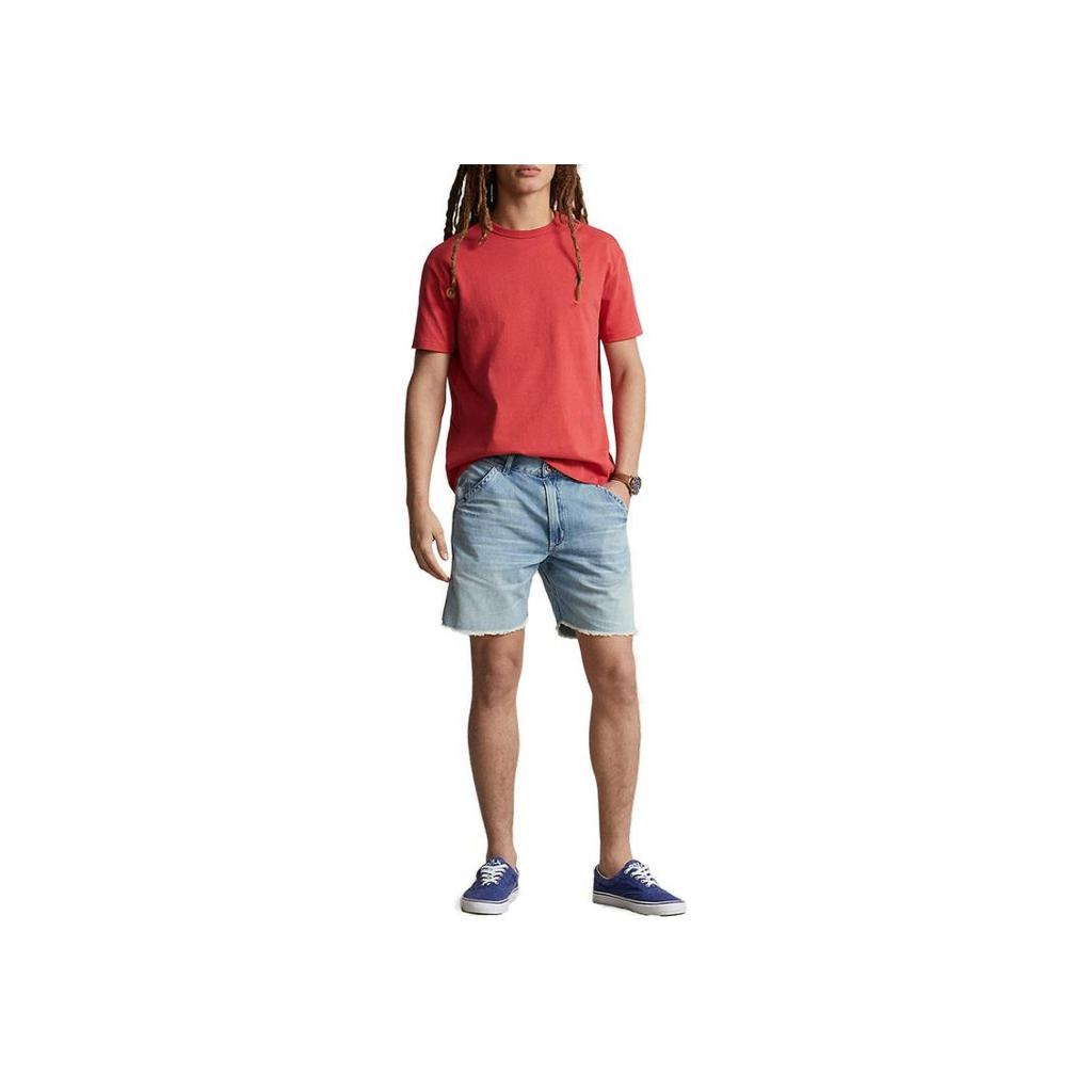 Polo Ralph Lauren FW23 Solid Color Straight Cut Casual Short Sleeve T-Shirt Men Tops Red MNPOTSH1N821835-620