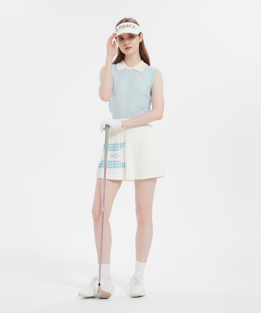 I Parka Folding Deco White Pleated Skirt