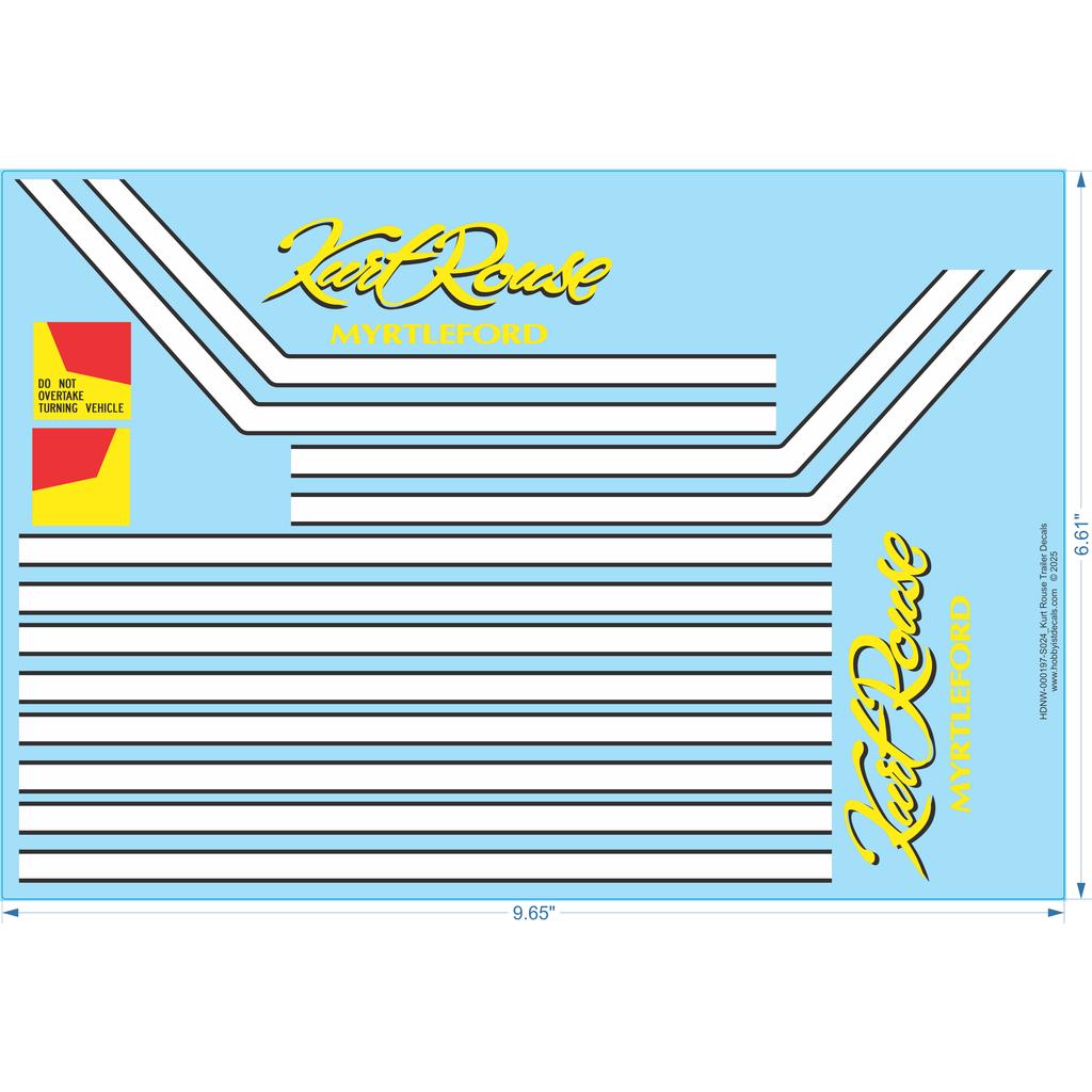 Kurt Rouse Trailer Decals - 1/24 - Water Decal