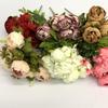 Vintage Artificial Peony Silk Flowers Bouquet for Home Wedding Decoration