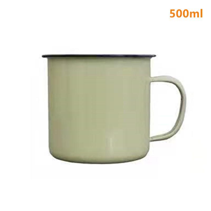 Enamel Retro Style Mug Classic Sturdy Handle Large Capacity Drinking Cup for Coffee Tea Collectors