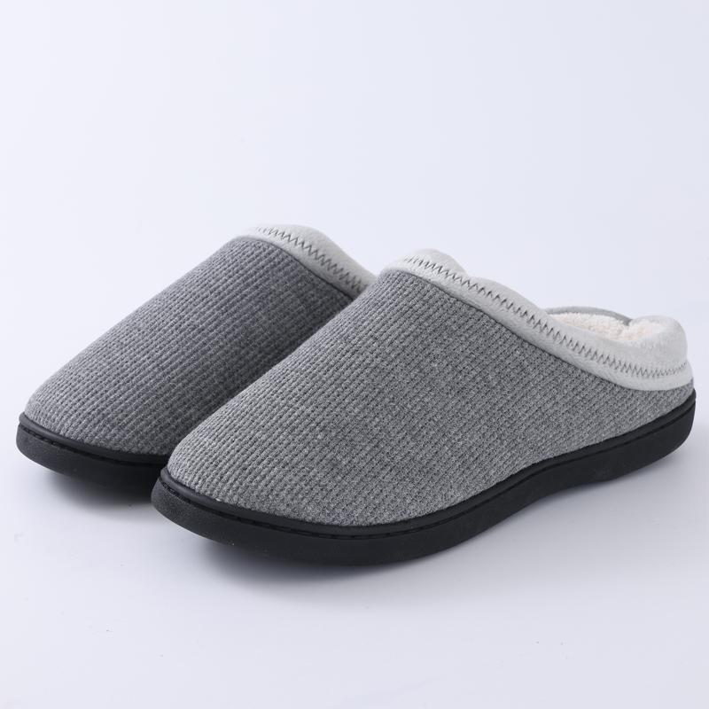 Fashion Shevalues Winter Furry Slippers For Men New Slip On Home Slides Soft Sole Cozy Indoor Slides Plush Lining Men's Cotton Slippers