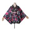 Rose pattern mini kimono dress luxury brand Japanese pattern satin yukata dress with obi cabaret dress summer festival fireworks festival dance