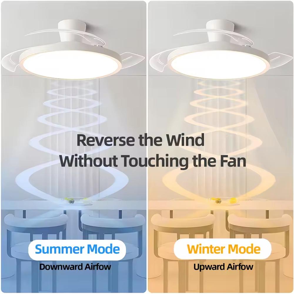 Modern LED Ceiling Fan Light Remote Control For Bedroom Study Kitchen Living Room Dining Room Illumination Fixture Home Decor