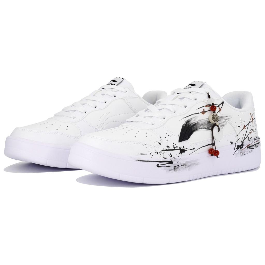 Li Ning Floating Boat Slip Resistant Abrasion Resistant Low top Skateboard Shoes Men's White AGCS419-1(Team113-S-BOX)