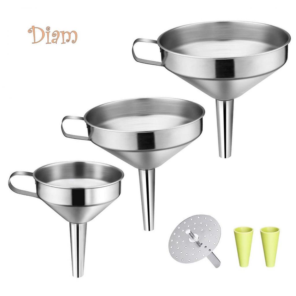 BH Trichter aus Edelstahl mit breiter Öffnung für Wein, Öl, Honig, abnehmbares Sieb, Filterwerkzeug, Zubehör