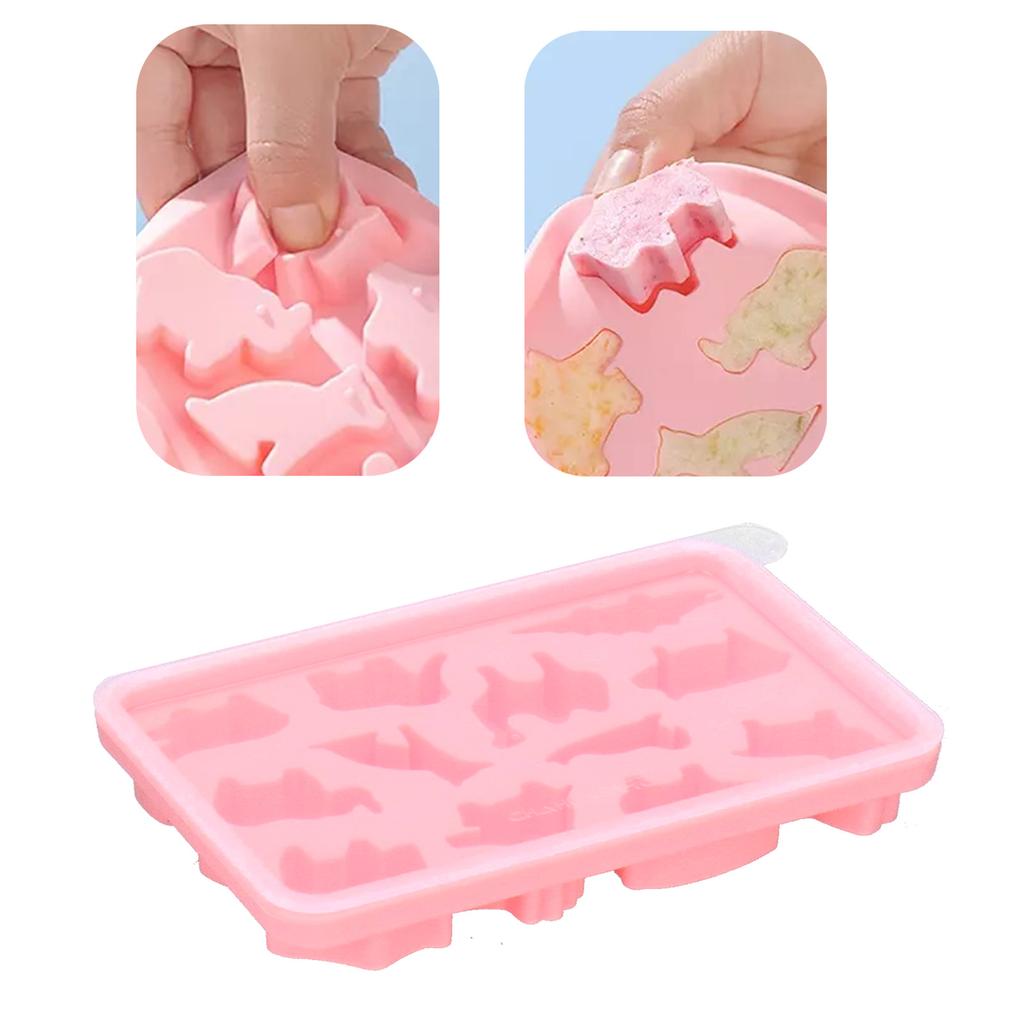 Ice Tray Animal Pattern Ice Cream Bar Mold with Cover for Kitchen Making Tool