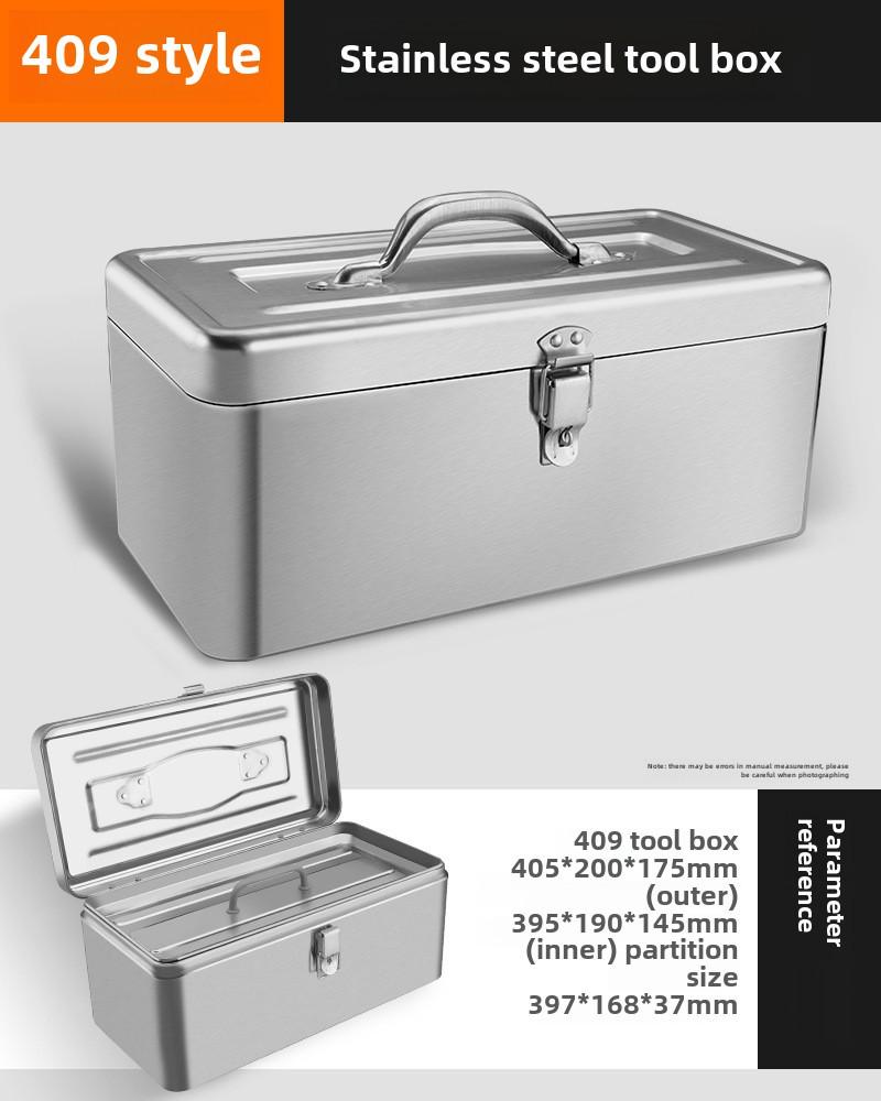 Green Forest Stainless Steel Toolbox: Multifunctional Storage for Hardware & Electricians