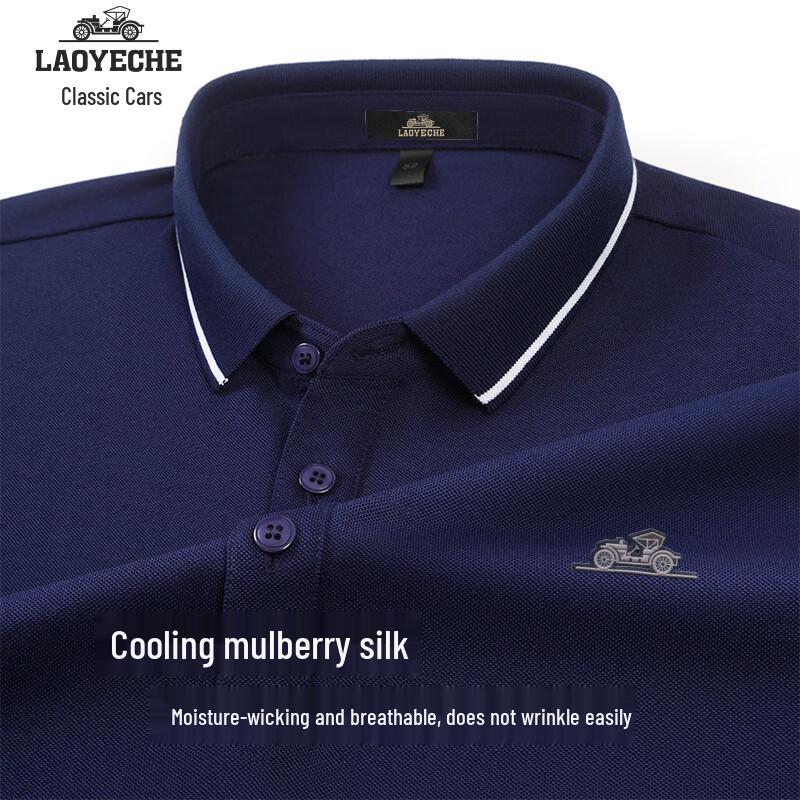 Men's Mulberry Silk Blend Polo T-Shirt