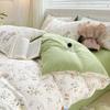 Light Luxury Class A Maternal Infant Grade Washed Cotton Linen 4-Pcs Quilt Cover Single Double Student Dormitory Bed Sheet 3-Pcs Bed Hat