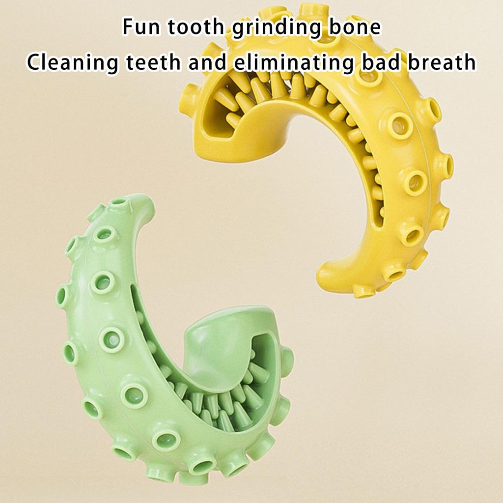 Slow Feeder Dog Toy Tentacle Chew Bone With Treat Dispenser Design Durable Rubber For Dental Health Stress Relief