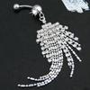 14G strass nappa ciondola barra del bilanciere ombelico anello ombelico piercing per il corpo
