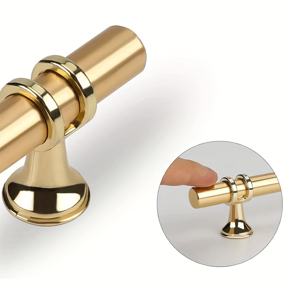 4 pcs Champagne Gold Cabinet Pulls Stainless Steel Kitchen Hardware with Screws and Screwdrivers