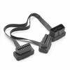 Flat+Thin 16Pin OBD 2 Extender Male To Dual Female Y Splitter OBDII Extension Connector Cable Car Scanner