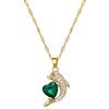 Green Love Dolphin Light Luxury Temperament Gorgeous Full Diamond Necklace Female Versatile Collarbone Chain Titanium Steel Chain