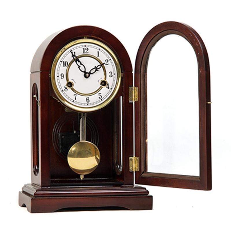 Mechanical Desk Clock Vintage Table Clocks Solid Wood Desktop Decoration Clock Upper Chord Spring Time Reporting Pendulum Clocks