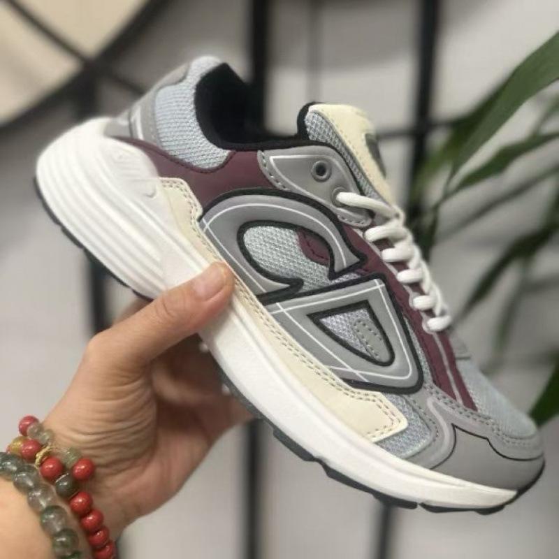 New versatile fashion casual men's and women's trend breathable sports shoes dad letter b30 heightening shoes