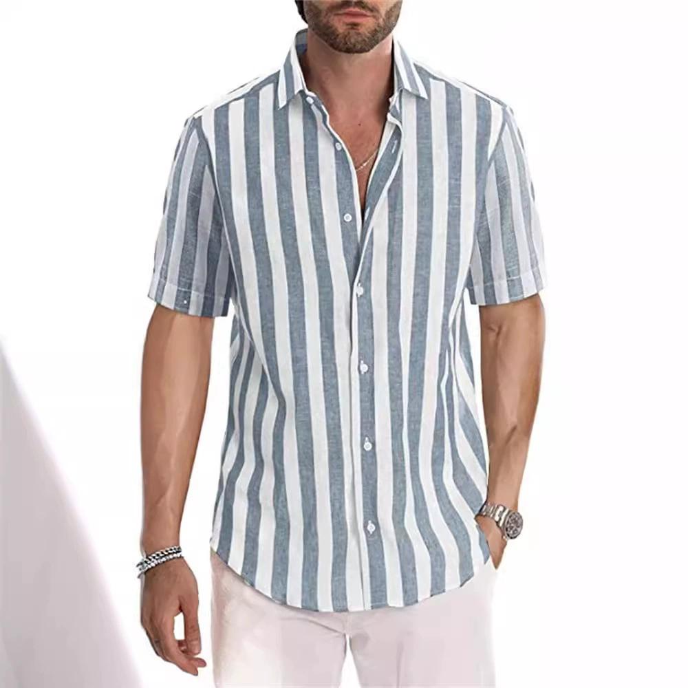 Bedrukte Overhemden Heren Hawaïaanse Overhemden Heren Vakantie Blouses Revers Overhemd Herenkleding