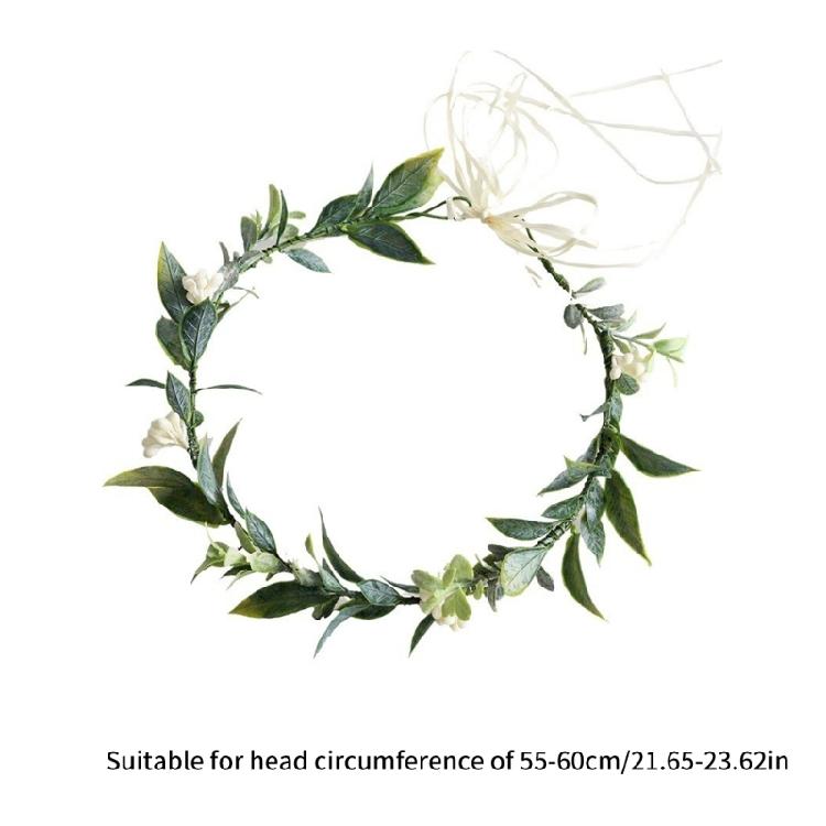Kvinnlig Blomsterkrans Blommig Huvudbonad Festival Bröllop Hårkrans Fest Bladblomma Krans Blommig Armband