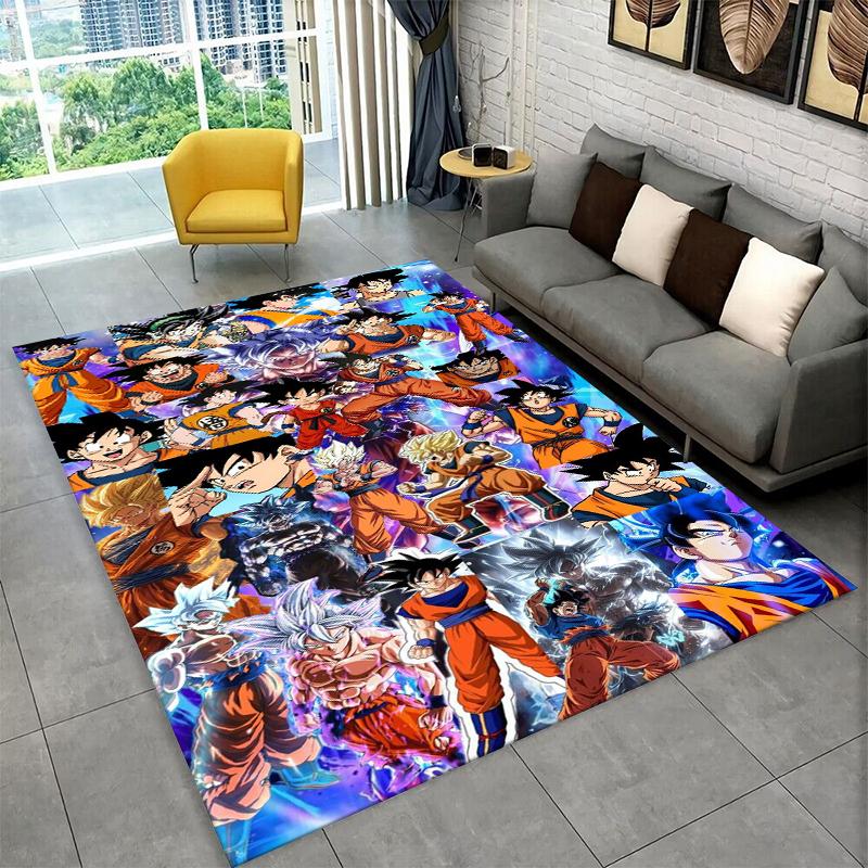 Kreskówkowy D-Dragon Ball Anime Gra Dywanik do Pokoju Zabaw Sypialni Salonu Sofa Wystrój Domu, Dywanik dla Dzieci Antypoślizgowa Mata Podłogowa