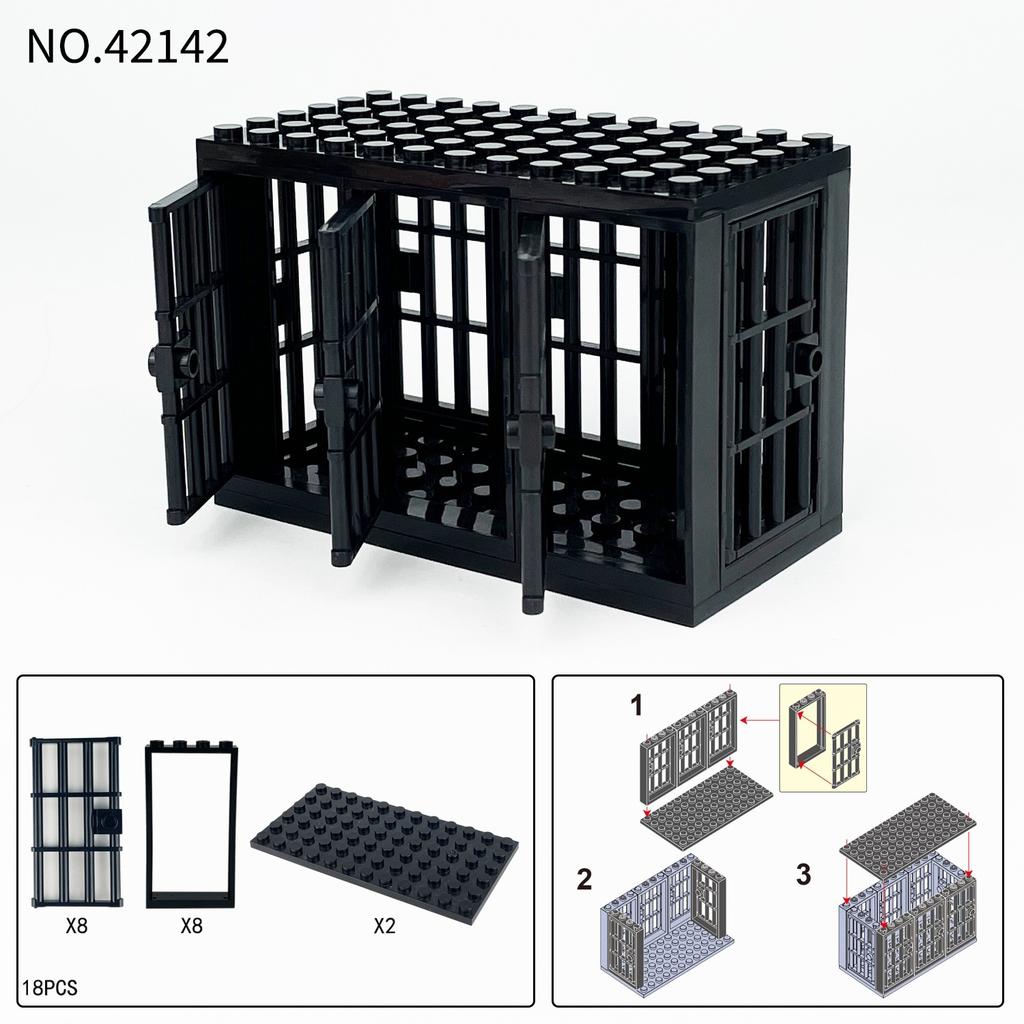 Beast Cage 42142 Tiger Children Assemble Small Particle Building Block Toy Animal Accessories Model Meigao