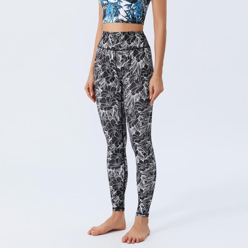 New Arrival Yoga Trousers with Floral Print Leggings High-Waisted, Form-Fitting, Buttock-Lifting Sports Fitness Trousers