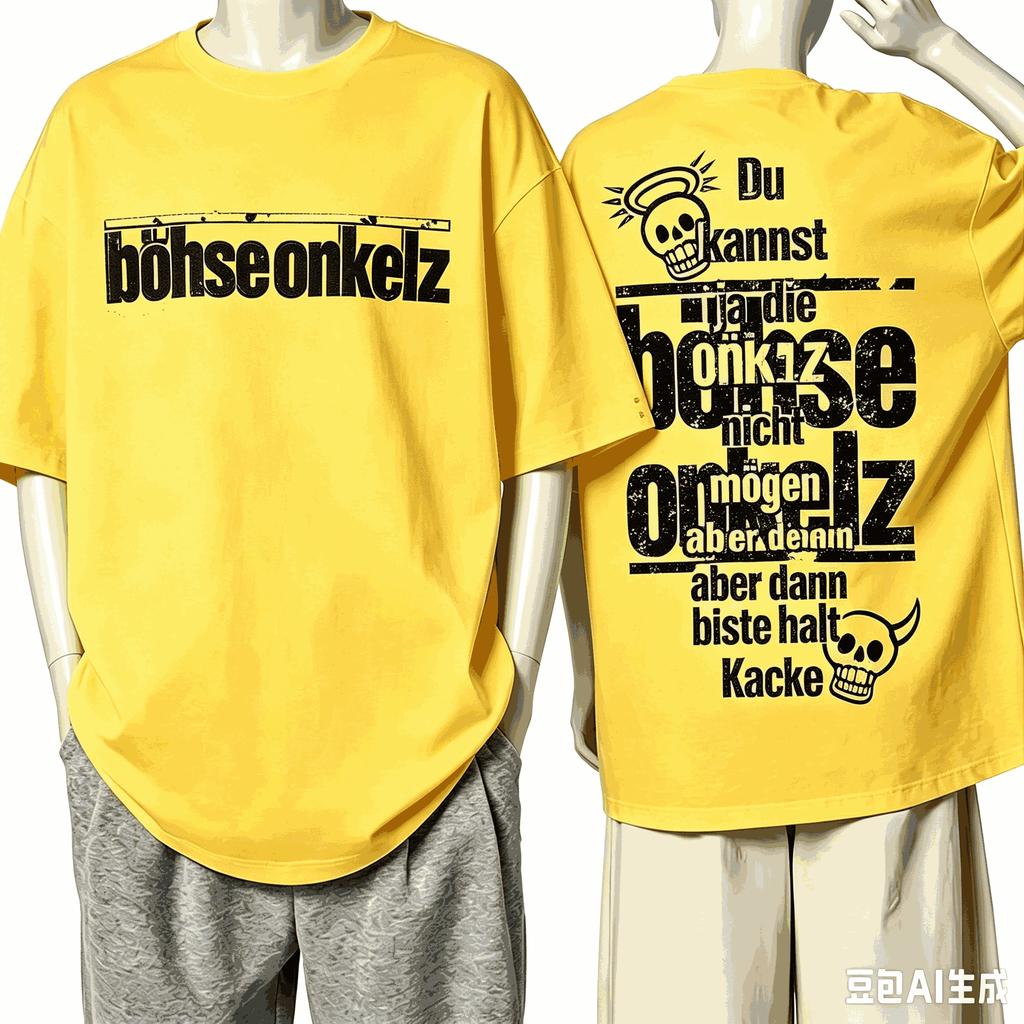 Bhse Onkelz Graphic Print Tshirt Unisex Unisex Cotton Casual Streetwear Fashion Unisex Oversized Top Summer New Tee Hot Product
