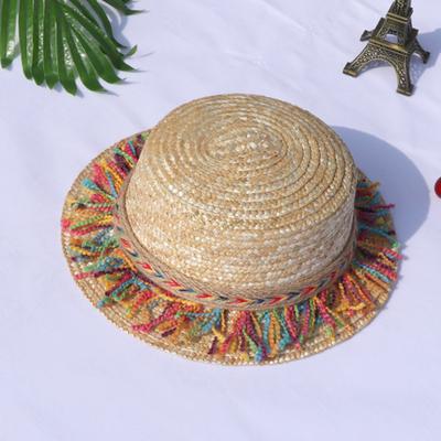 Summer Straw Hat Weaving Sweet Retro Kid Sun Hat Beach Parent-Child Hat Straw Hat