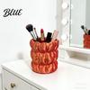 Soft Satin Pen Container Macaron Color Holder Cloud Pleat Design Pencil Office Desk