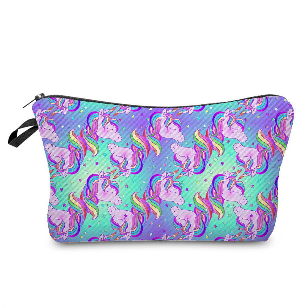 Women Unicorn Print Cosmetic Bag Toiletries Organize Travel Storage Case  6422