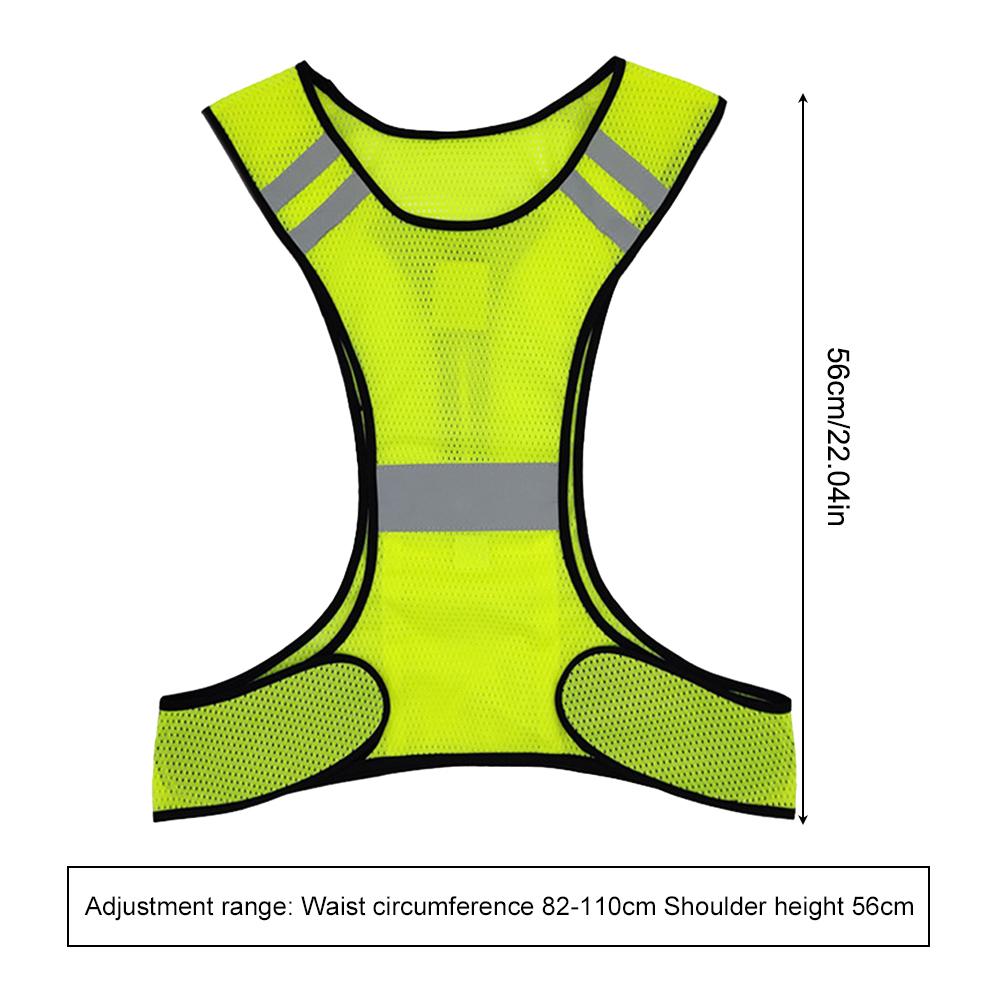 High Visibility Running Vest Breathable Night Work Safety Vest Lightweight Adjustable for Men Women Outdoor Night Riding