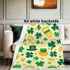 Shamrock Pattern Blanket for St Patrick's Day Festive Green Throw with Colorful Accents Perfect for Living Rooms Custom blankets