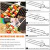 1/3PcSkewer Sticks Kabob Sticks for Grilling 14'' 3 Way Grill Skewers Metal Barbecue Skewers with Push Rod Sliders BBQ Accessory