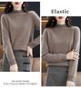 Women's Seamless Knit Half-High Neck Pullover: Loose, Slim-Fitting, Long Sleeve Sweater for Autumn/Winter