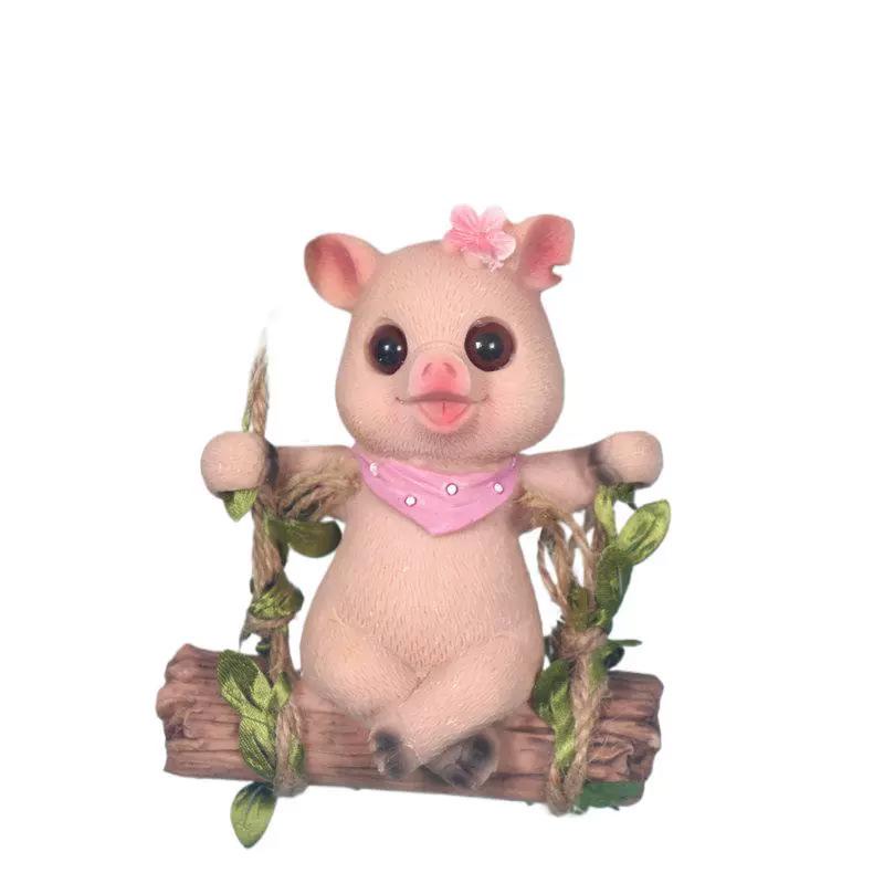 Adorable Pig Pot Hanger: Outdoor Garden Cartoon Animal Ornament for Planters, Courtyard Decor, and Flower Pots Resin Figurine.