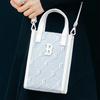 MLB Monogram Artificial Leather Tote Bag , Shopping Bag , Shoulder Bag , Crossbody Bag , Cell Phone Pouch Unisex Gray White (Unisex) Handbags