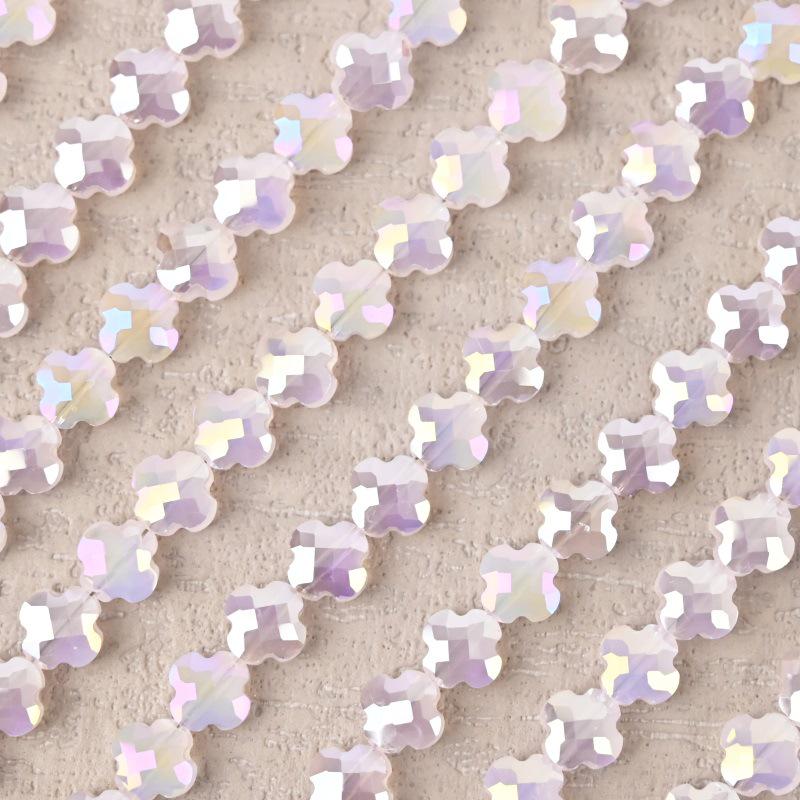 Electroplated Four-Leaf Clover Sherpa Beaded Jewelry Accessories for DIY Necklaces