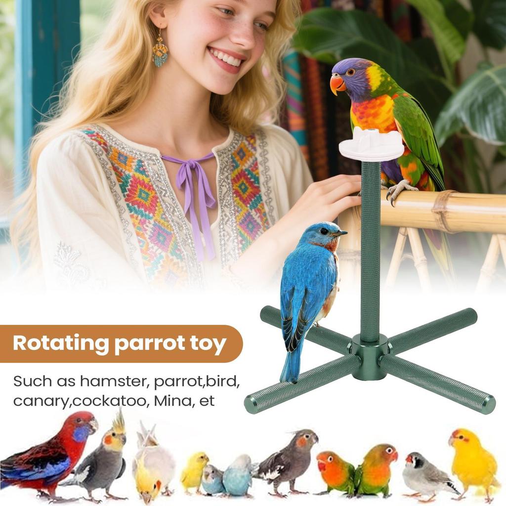 Parakeet Toys Rotatable Chewing Interactive Funny Bird Perch Stand Cage Chew Toys For Exercise Playing Small Medium Large Conure