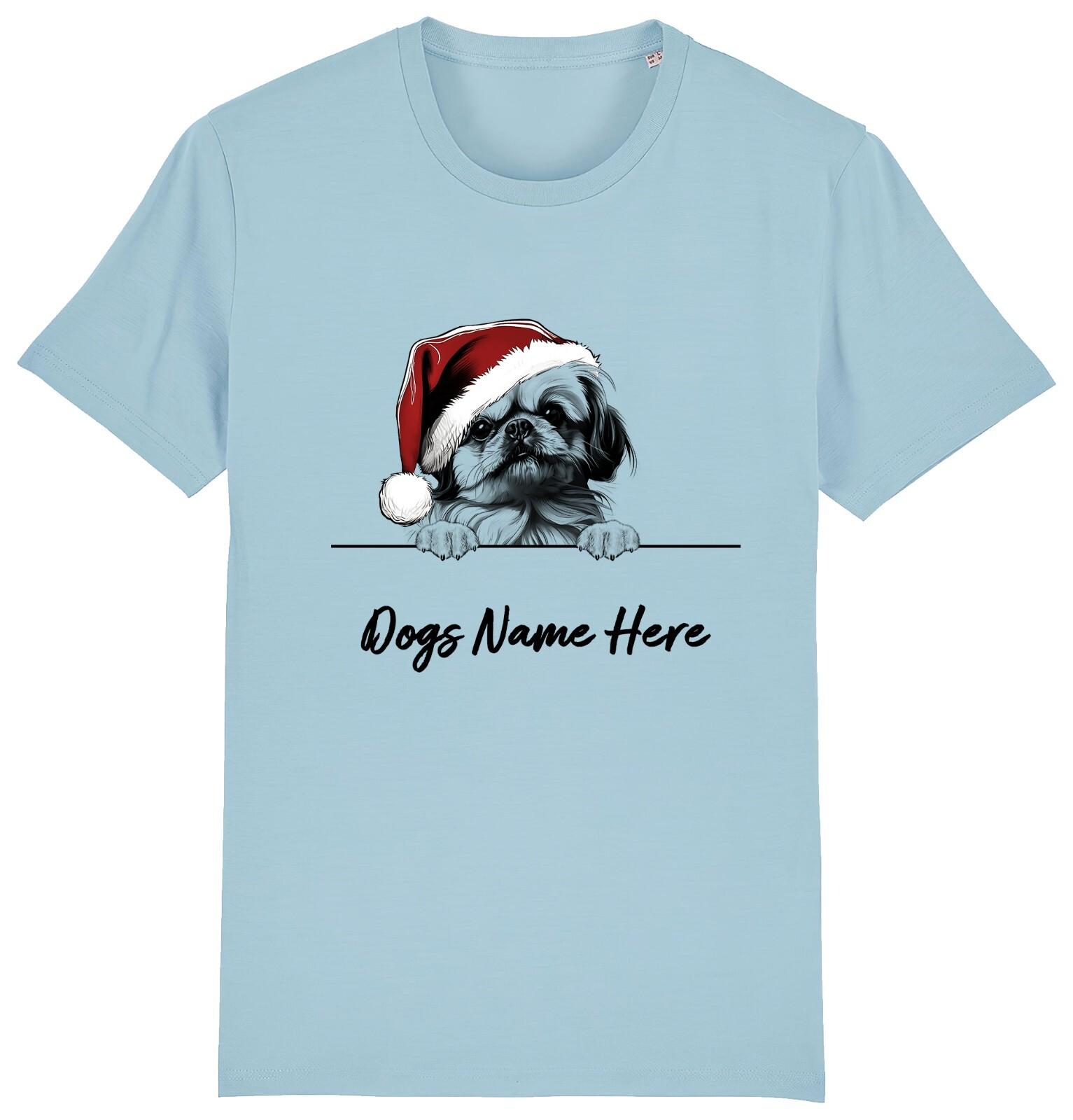PEKINGESE Personalised Christmas Dog T-Shirt Mens Womens Tees Top Mens Womens Dogs Name Gift L