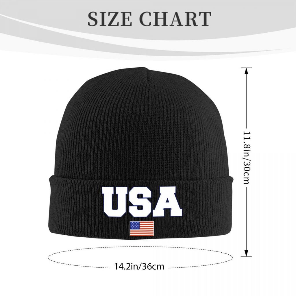 USA Printed Bonnet Hats Beanie Hats Printed Knit Hat Spring Casual Unisex Women Unisex Hippie Warm Caps