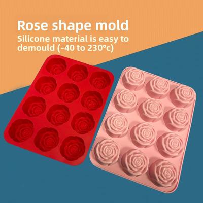 12 Grids Silicone Rose Ice Mold, Creative Party Ice Cube Mold, Easy Demoulding, Home-made Mold