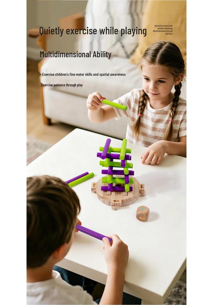 Children's Wooden Educational Stacking & Sensory Game Set