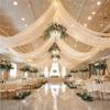 4Pcs Wholsale White Ceiling Drapes Weddings Arch Draping Fabric Gauze Tulle Curtain for Party Ceremony Stage Hotel Decoration