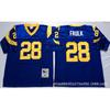 Mens Retro Rams Football Jersey Embroidered Hall Of Fame Tribute Training Uniform American Fans