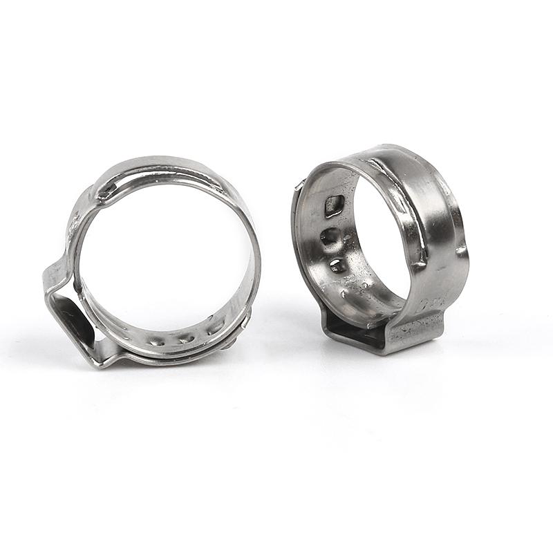 50pcs Hose Clamps Single Ear Stepless 4.7-23.5mm 304 Stainless Steel Hose Clamps Cinch Clamp Rings for Sealing Kinds of Hose