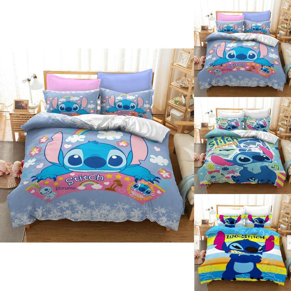 3d Stitch Bedding Set For Kids With Comfortable Duvet Cover And Pillowcase Set