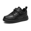 Boys Sneakers Hook And Loop Strap Closed Toe Non- Mesh Athletic Flat Shoes Boys Leisure Holiday School Party Sneaker,Black,5-5.5 Years