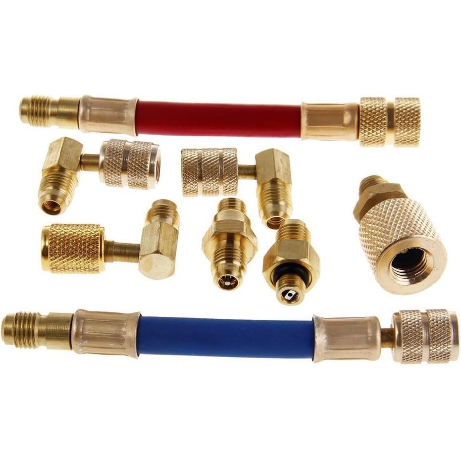 Air Conditioner Refrigeration R134A R12 Converting Adapter Car AC Connector Hose Set Kit